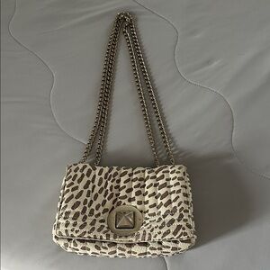 Kade spade Elegant Cream and Brown Patterned Shoulder Bag